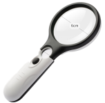 Hand held magnifying glass with lamp